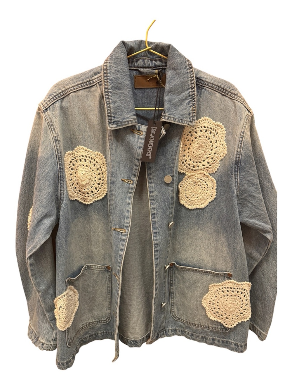 BLANKNYC Surf Camp Denim Jacket with Crochet appliqué - Picture 5 of 5